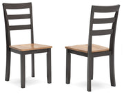 Gesthaven Natural/Brown Dining Chair, Set of 2 - D396-01