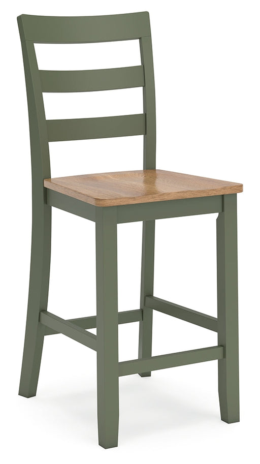Gesthaven Natural/Green Counter Height Barstool, Set of 2 - D401-124