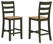 Gesthaven Natural/Green Counter Height Barstool (Set of 2) - D401-124X2