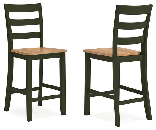 Gesthaven Natural/Green Counter Height Barstool (Set of 2) - D401-124X2