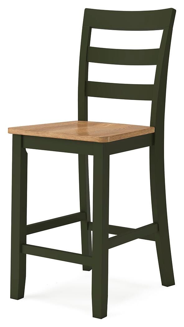 Gesthaven Natural/Green Counter Height Barstool (Set of 2) - D401-124X2