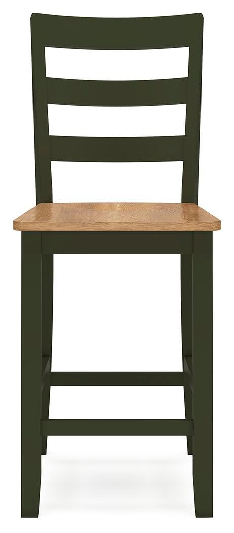 Gesthaven Natural/Green Counter Height Barstool (Set of 2) - D401-124X2