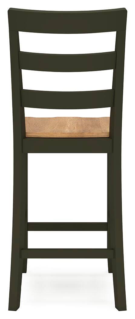 Gesthaven Natural/Green Counter Height Barstool (Set of 2) - D401-124X2