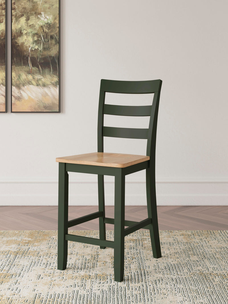 Gesthaven Natural/Green Counter Height Barstool (Set of 2) - D401-124X2