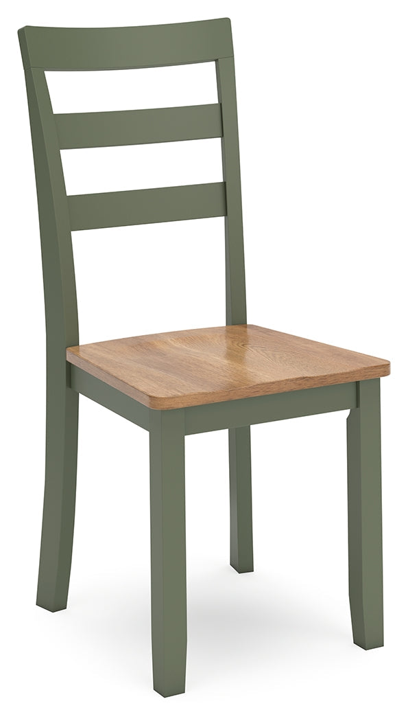 Gesthaven Natural/Green Dining Chair, Set of 2 - D401-01