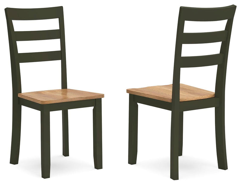 Gesthaven Natural/Green Dining Chair (Set of 2) - D401-01X2
