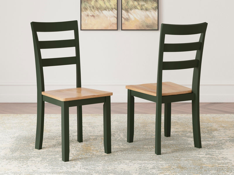 Gesthaven Natural/Green Dining Chair (Set of 2) - D401-01X2