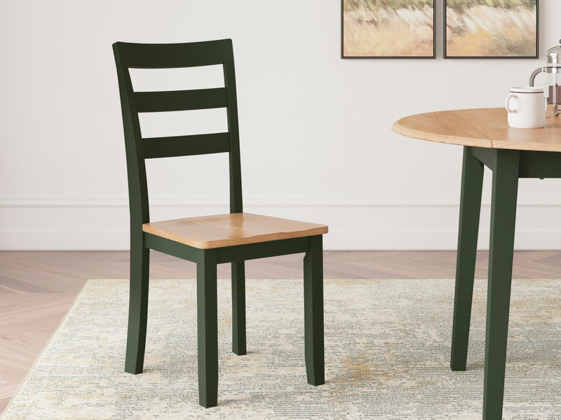 Gesthaven Natural/Green Dining Chair (Set of 2) - D401-01X2