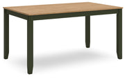 Gesthaven Natural/Green Dining Table with 4 Chairs and Bench (Set of 6) - D401-325