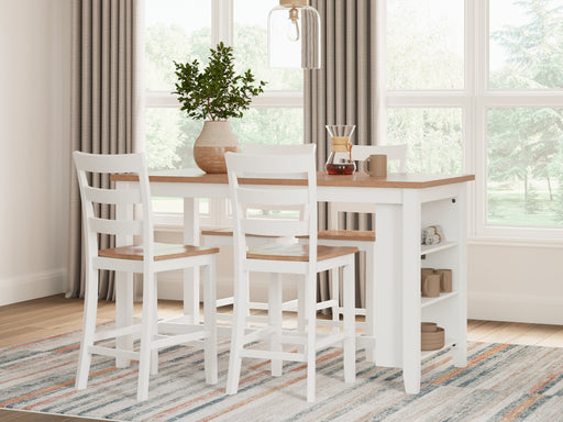 Gesthaven Natural/White Counter Height Barstool, Set of 2 - D398-124
