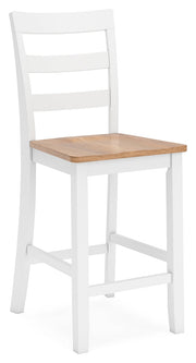 Gesthaven Natural/White Counter Height Barstool, Set of 2 - D398-124