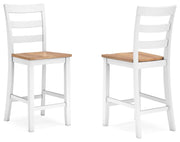 Gesthaven Natural/White Counter Height Barstool (Set of 2) - D398-124X2