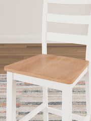 Gesthaven Natural/White Counter Height Barstool (Set of 2) - D398-124X2