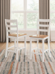 Gesthaven Natural/White Counter Height Barstool (Set of 2) - D398-124X2
