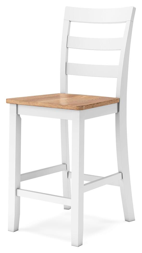 Gesthaven Natural/White Counter Height Barstool (Set of 2) - D398-124X2