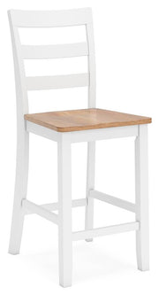 Gesthaven Natural/White Counter Height Barstool (Set of 2) - D398-124X2