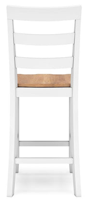 Gesthaven Natural/White Counter Height Barstool (Set of 2) - D398-124X2