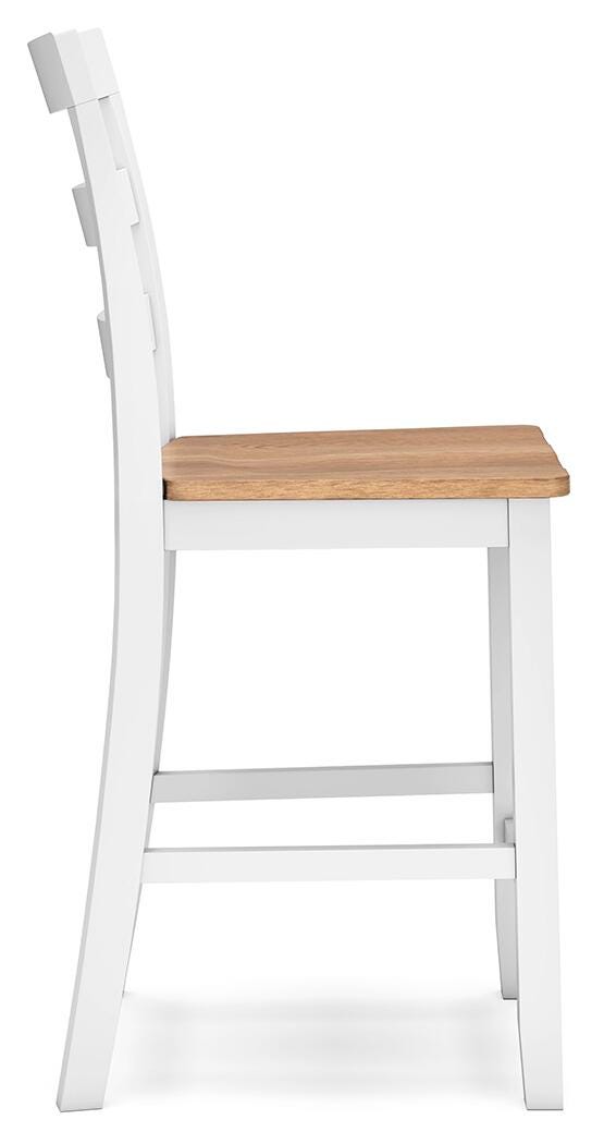 Gesthaven Natural/White Counter Height Barstool (Set of 2) - D398-124X2