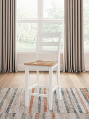 Gesthaven Natural/White Counter Height Barstool (Set of 2) - D398-124X2