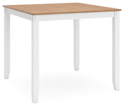 Gesthaven Natural/White Counter Height Dining Table and 4 Barstools (Set of 5) - D398-223