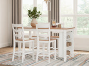 Gesthaven Natural/White Counter Height Dining Table - D398-13