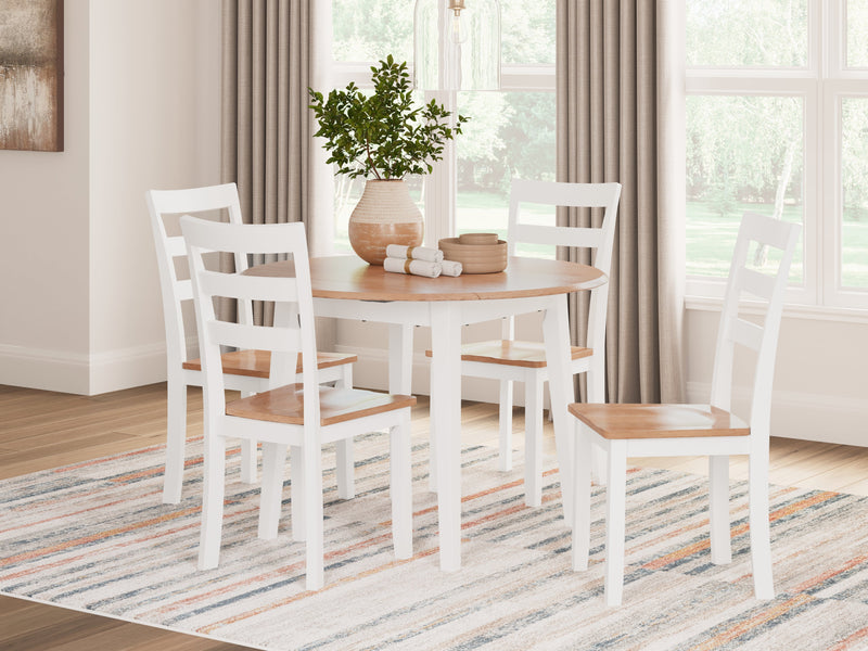 Gesthaven Natural/White Dining Chair, Set of 2 - D398-01