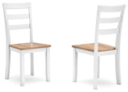 Gesthaven Natural/White Dining Chair (Set of 2) - D398-01X2