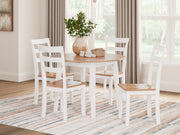 Gesthaven Natural/White Dining Drop Leaf Table - D398-15