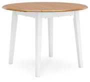 Gesthaven Natural/White Dining Drop Leaf Table - D398-15