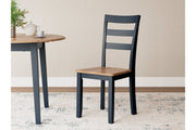 Gesthaven Natural/Blue Dining Table and 2 Chairs - Gate FurnitureDining Room Set