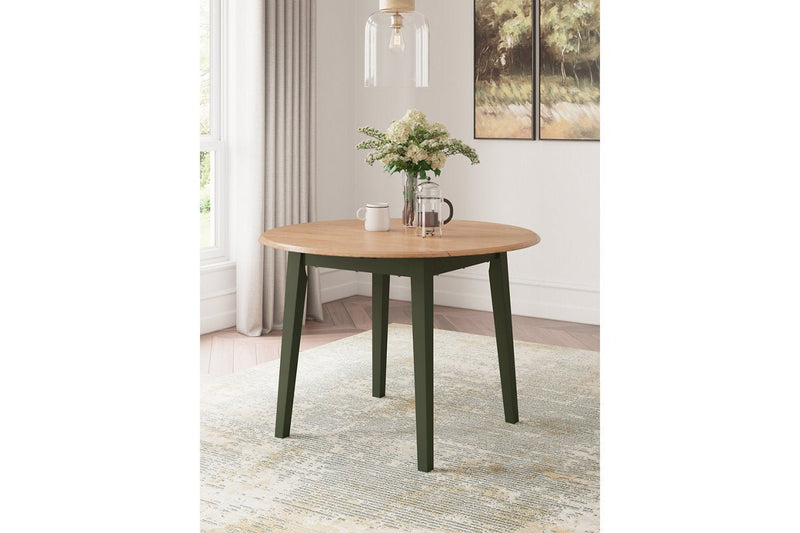 Gesthaven Natural/Green Dining Table and 2 Chairs - Gate FurnitureDining Room Set