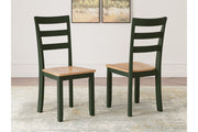 Gesthaven Natural/Green Dining Table and 2 Chairs - Gate FurnitureDining Room Set