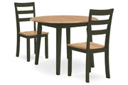 Gesthaven Natural/Green Dining Table and 2 Chairs - Gate FurnitureDining Room Set