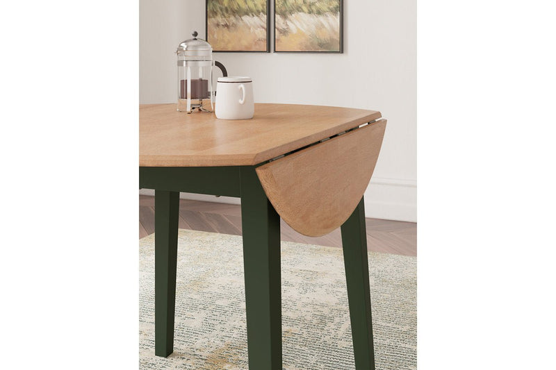Gesthaven Natural/Green Dining Table and 2 Chairs - Gate FurnitureDining Room Set