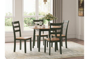 Gesthaven Natural/Green Dining Table and 4 Chairs - Gate FurnitureDining Room Set