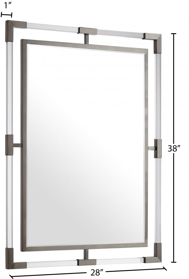Ghost Acrylic And Metal Frame Mirror in Chrome - 452-M
