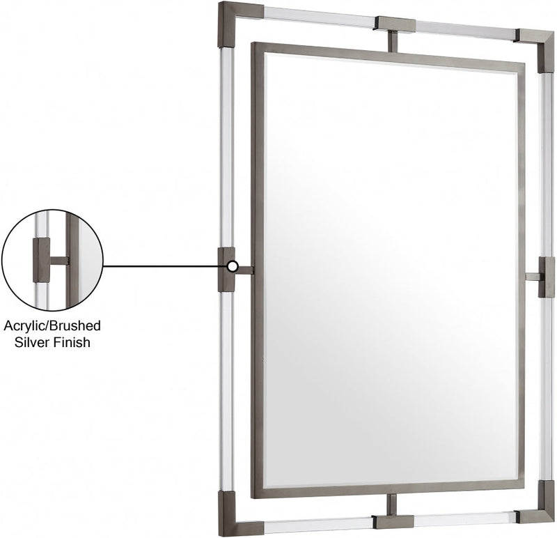 Ghost Acrylic And Metal Frame Mirror in Chrome - 452-M