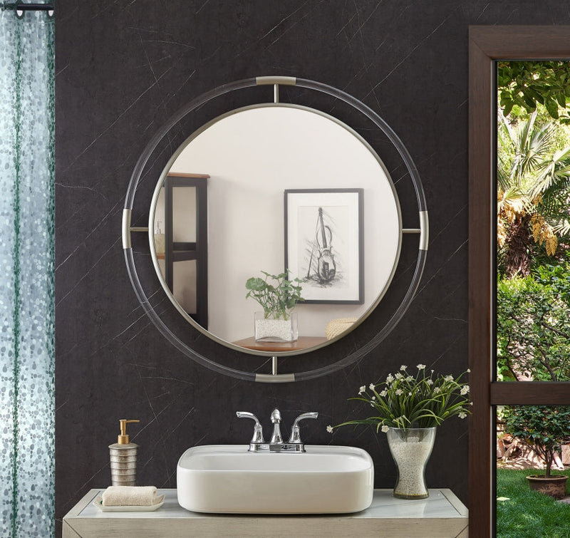 Ghost Acrylic And Metal Frame Mirror in Chrome - 454-M