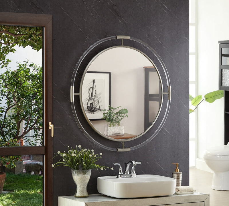 Ghost Acrylic And Metal Frame Mirror in Chrome - 454-M