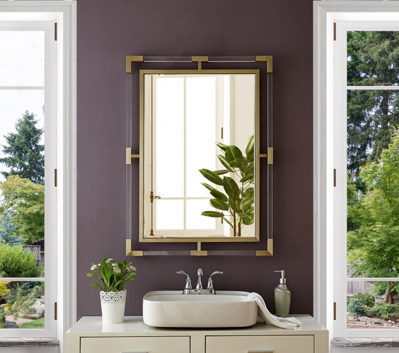 Ghost Acrylic And Metal Frame Mirror in Gold - 451-M