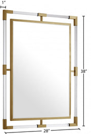 Ghost Acrylic And Metal Frame Mirror in Gold - 451-M