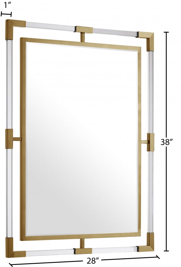 Ghost Acrylic And Metal Frame Mirror in Gold - 451-M