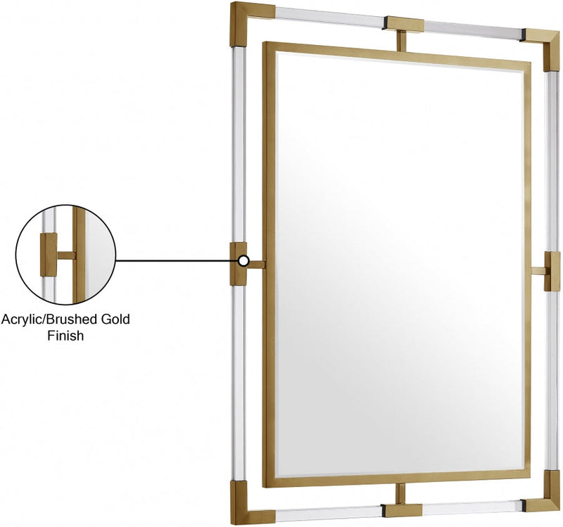 Ghost Acrylic And Metal Frame Mirror in Gold - 451-M
