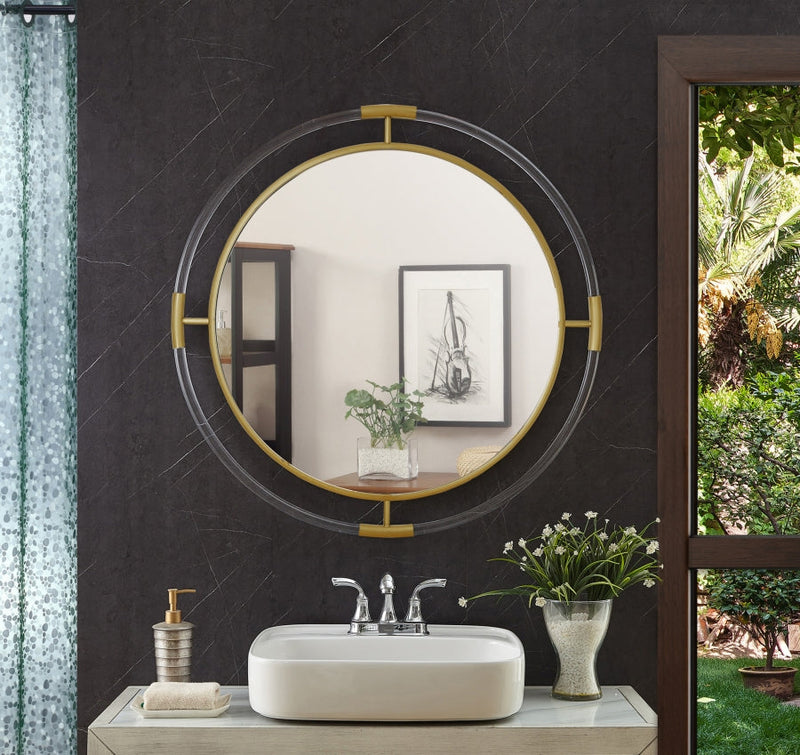 Ghost Acrylic And Metal Frame Mirror in Gold - 453-M