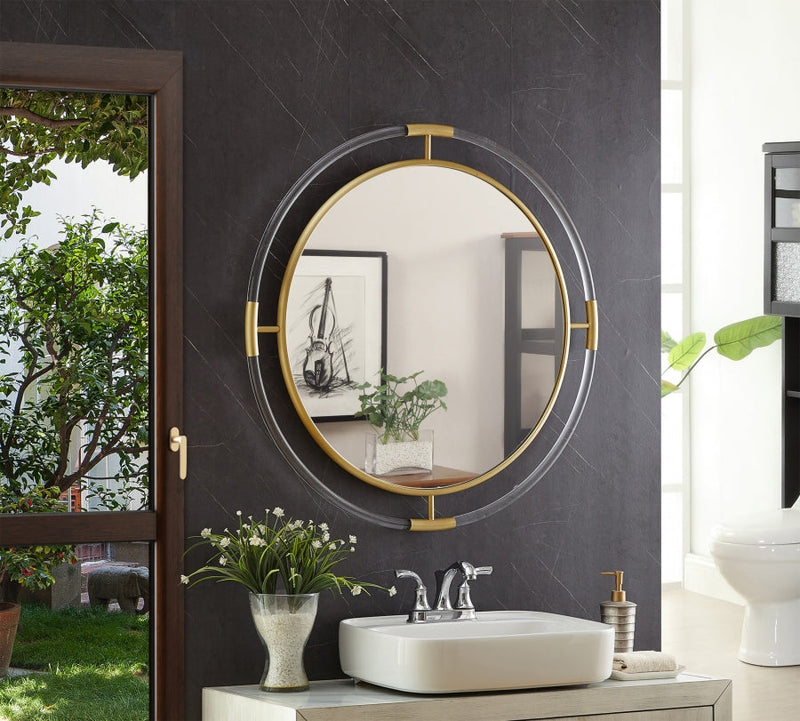 Ghost Acrylic And Metal Frame Mirror in Gold - 453-M
