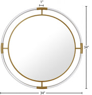 Ghost Acrylic And Metal Frame Mirror in Gold - 453-M
