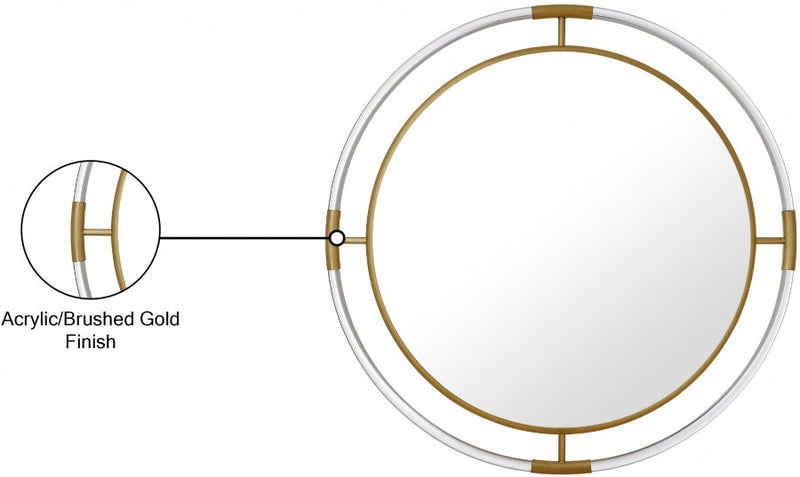 Ghost Acrylic And Metal Frame Mirror in Gold - 453-M