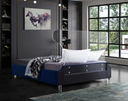 Ghost Velvet King Bed Blue - Gate FurnitureKing Bed