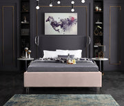 Ghost Velvet King Bed Pink - Gate FurnitureKing Bed