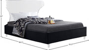 Ghost Velvet Queen Bed Black - Gate FurnitureQueen Bed